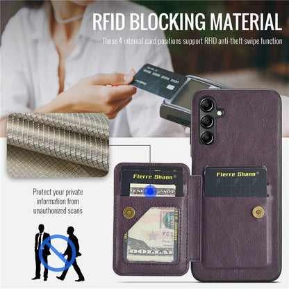 For Samsung Galaxy A13 5G Case Card Holder Leather Coated TPU RFID Blocking Phone Cover