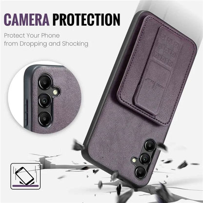 For Samsung Galaxy A13 5G Case Card Holder Leather Coated TPU RFID Blocking Phone Cover