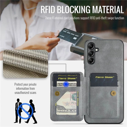 For Samsung Galaxy A13 5G Case Card Holder Leather Coated TPU RFID Blocking Phone Cover
