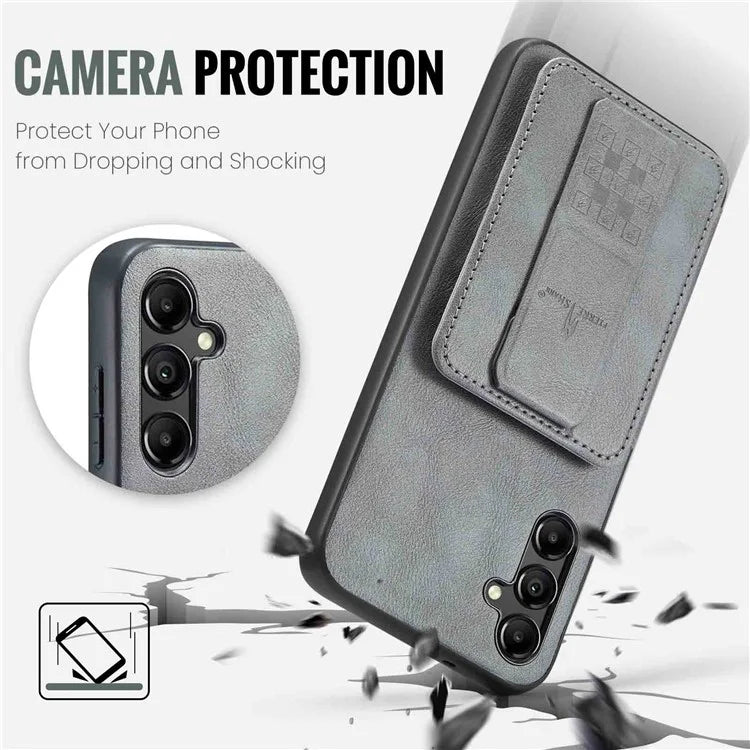 For Samsung Galaxy A13 5G Case Card Holder Leather Coated TPU RFID Blocking Phone Cover