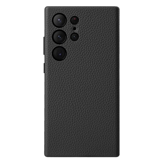 MELKCO For Samsung Galaxy S24 Ultra Case Genuine Cow Leather+PC Phone Cover
