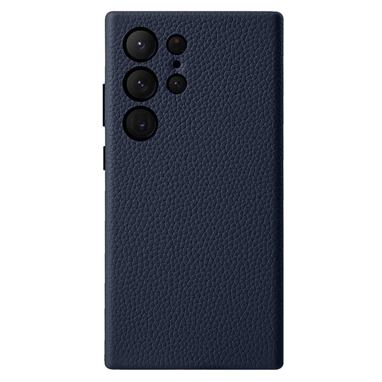 MELKCO For Samsung Galaxy S24 Ultra Case Genuine Cow Leather+PC Phone Cover