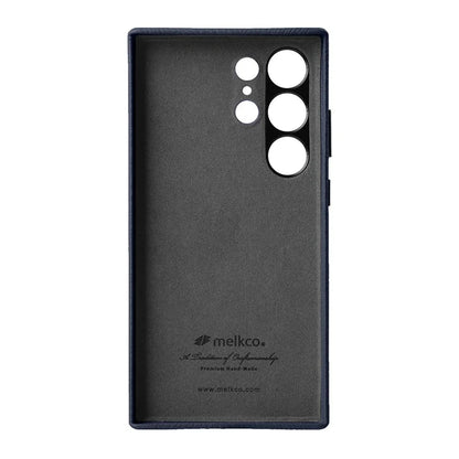 MELKCO For Samsung Galaxy S24 Ultra Case Genuine Cow Leather+PC Phone Cover