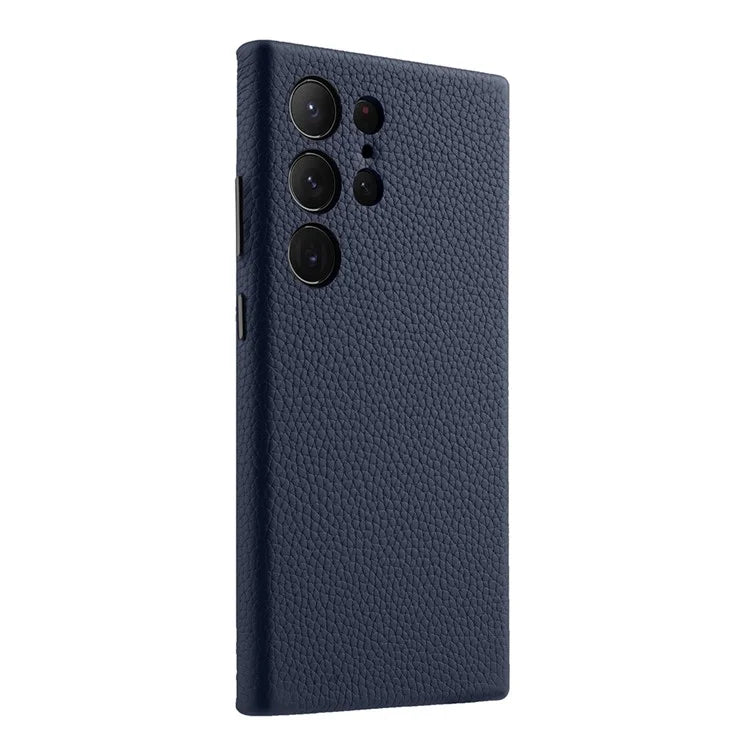 MELKCO For Samsung Galaxy S24 Ultra Case Genuine Cow Leather+PC Phone Cover
