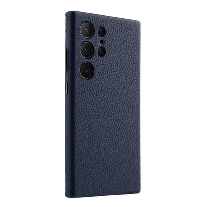 MELKCO For Samsung Galaxy S24 Ultra Case Genuine Cow Leather+PC Phone Cover