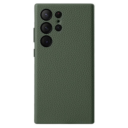 MELKCO For Samsung Galaxy S24 Ultra Case Genuine Cow Leather+PC Phone Cover