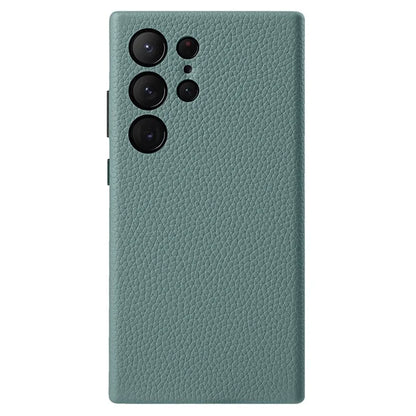 MELKCO For Samsung Galaxy S24 Ultra Case Genuine Cow Leather+PC Phone Cover