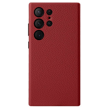 MELKCO For Samsung Galaxy S24 Ultra Case Genuine Cow Leather+PC Phone Cover