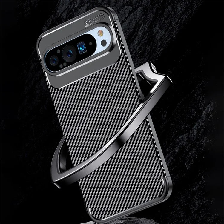 For Google Pixel 9 TPU Cell Phone Case Carbon Fiber Texture Drop Protection Cover