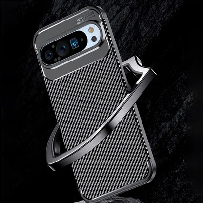 For Google Pixel 9 TPU Cell Phone Case Carbon Fiber Texture Drop Protection Cover
