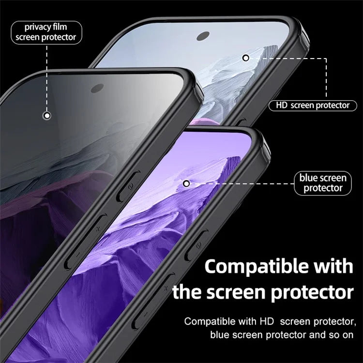 For Google Pixel 9 Pro Case Clear PC+TPU Drop Protection Phone Back Cover
