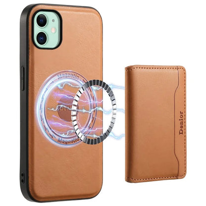 DENIOR For iPhone 11 Magnetic Phone Case Detachable Card Bag Cover Fits Magnetic Car Mount