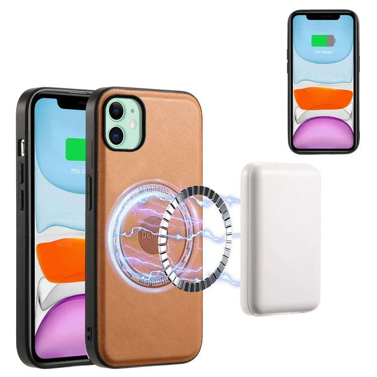 DENIOR For iPhone 11 Magnetic Phone Case Detachable Card Bag Cover Fits Magnetic Car Mount