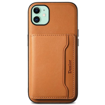 DENIOR For iPhone 11 Magnetic Phone Case Detachable Card Bag Cover Fits Magnetic Car Mount