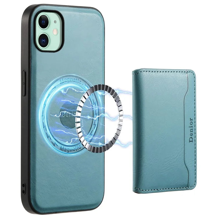 DENIOR For iPhone 11 Magnetic Phone Case Detachable Card Bag Cover Fits Magnetic Car Mount