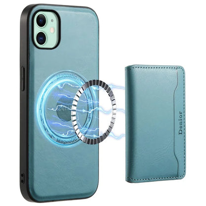 DENIOR For iPhone 11 Magnetic Phone Case Detachable Card Bag Cover Fits Magnetic Car Mount