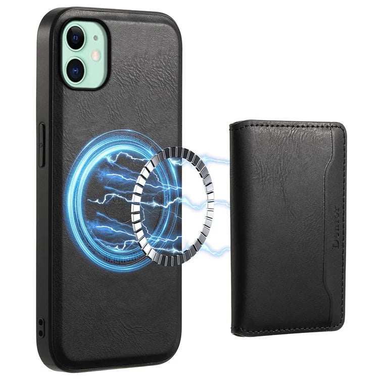 DENIOR For iPhone 11 Magnetic Phone Case Detachable Card Bag Cover Fits Magnetic Car Mount