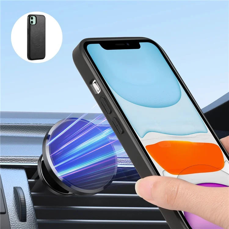 DENIOR For iPhone 11 Magnetic Phone Case Detachable Card Bag Cover Fits Magnetic Car Mount