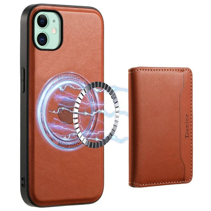 DENIOR For iPhone 11 Magnetic Phone Case Detachable Card Bag Cover Fits Magnetic Car Mount