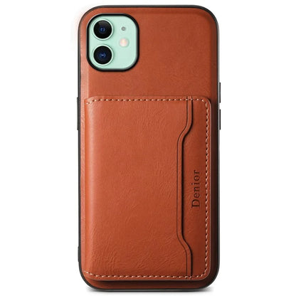DENIOR For iPhone 11 Magnetic Phone Case Detachable Card Bag Cover Fits Magnetic Car Mount