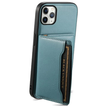 DENIOR For iPhone 11 Pro Max Magnetic Case Cowhide Texture Detachable Card Bag Phone Shell