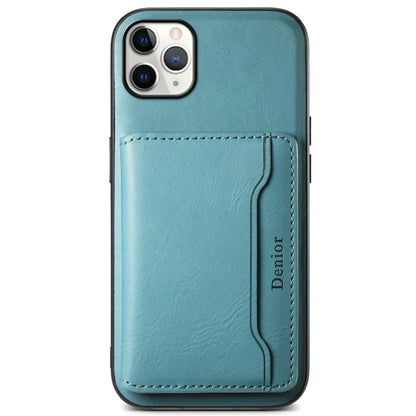 DENIOR For iPhone 11 Pro Max Magnetic Case Cowhide Texture Detachable Card Bag Phone Shell