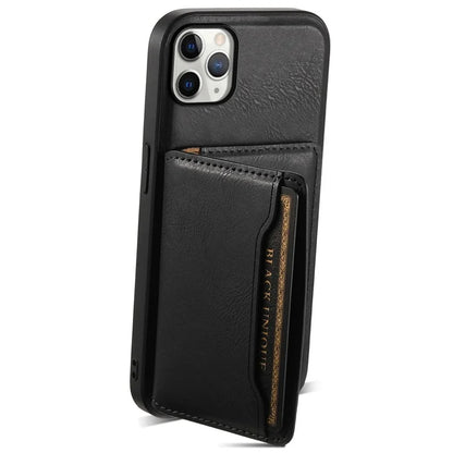 DENIOR For iPhone 11 Pro Max Magnetic Case Cowhide Texture Detachable Card Bag Phone Shell