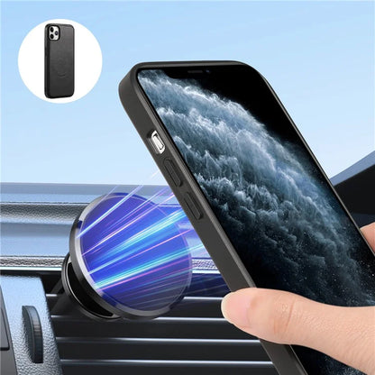DENIOR For iPhone 11 Pro Max Magnetic Case Cowhide Texture Detachable Card Bag Phone Shell