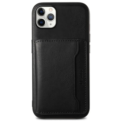 DENIOR For iPhone 11 Pro Max Magnetic Case Cowhide Texture Detachable Card Bag Phone Shell