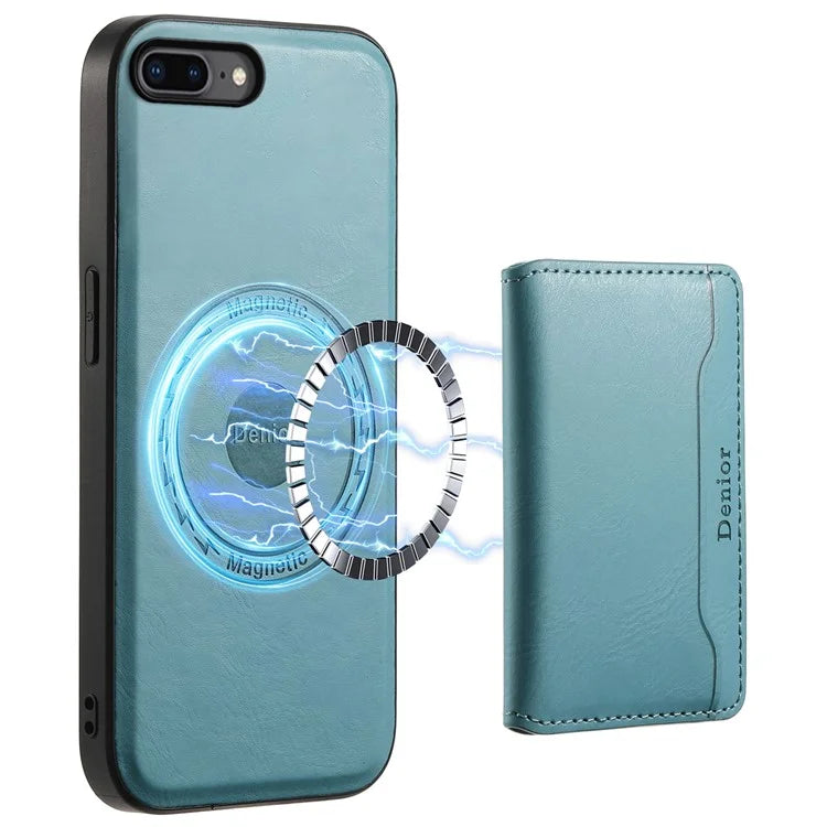 DENIOR For iPhone 7 Plus 5.5 inch / 8 Plus 5.5 inch Magnetic Case Detachable Card Slots Back Shell