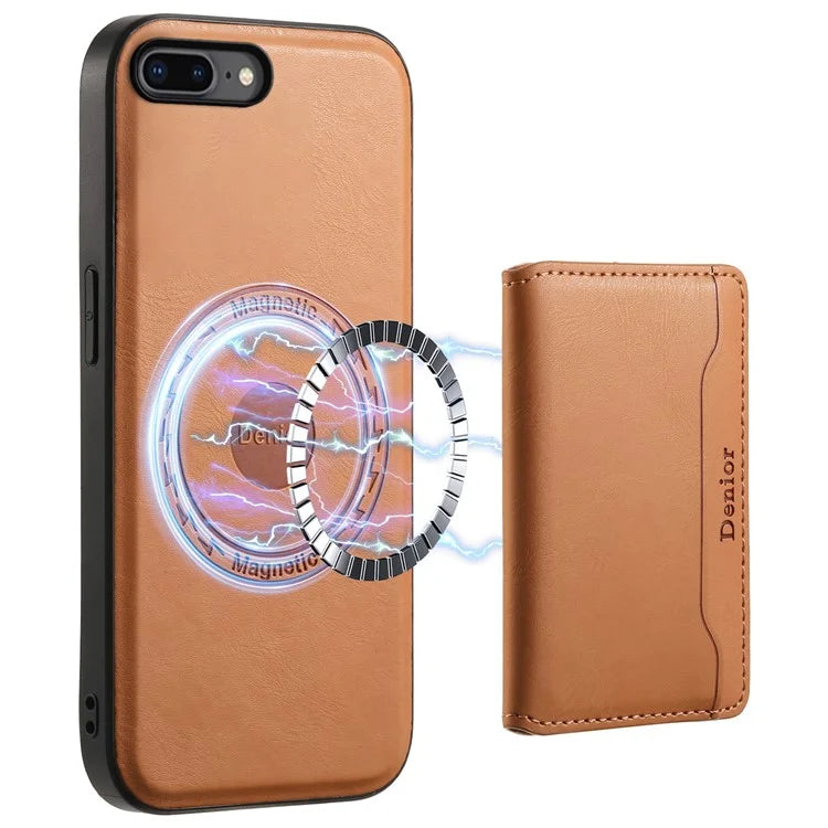 DENIOR For iPhone 7 Plus 5.5 inch / 8 Plus 5.5 inch Magnetic Case Detachable Card Slots Back Shell