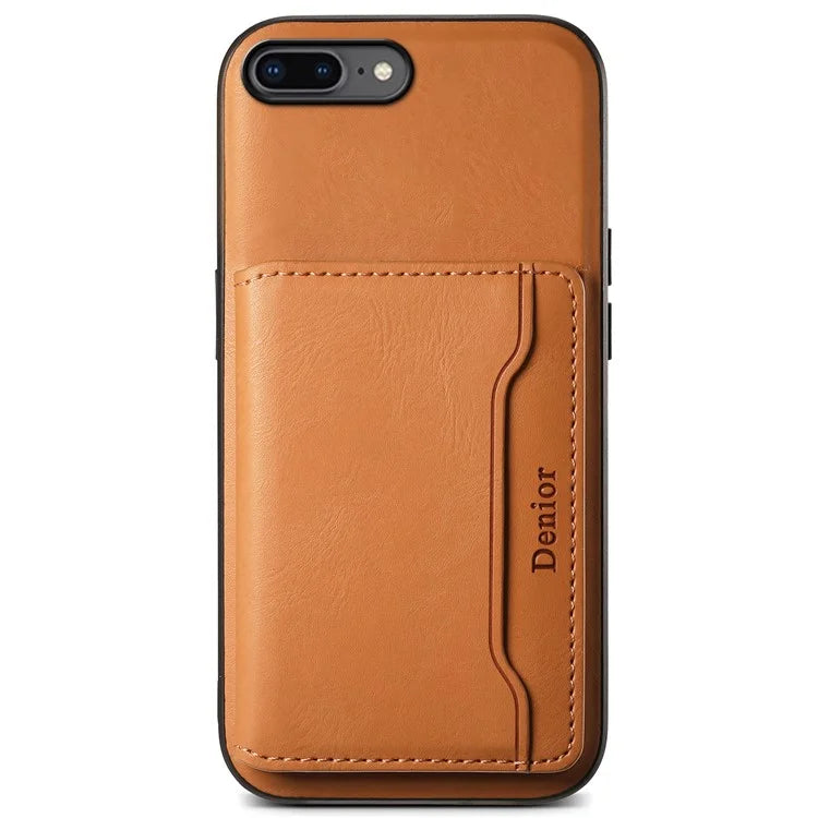 DENIOR For iPhone 7 Plus 5.5 inch / 8 Plus 5.5 inch Magnetic Case Detachable Card Slots Back Shell