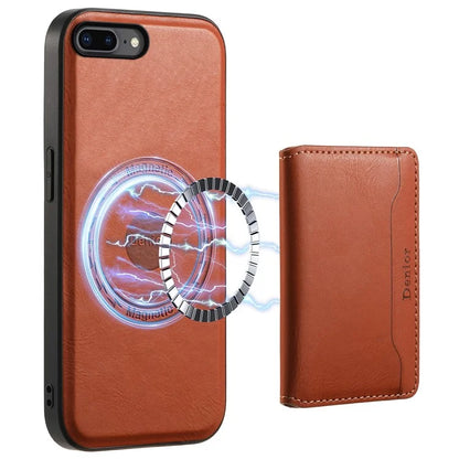 DENIOR For iPhone 7 Plus 5.5 inch / 8 Plus 5.5 inch Magnetic Case Detachable Card Slots Back Shell