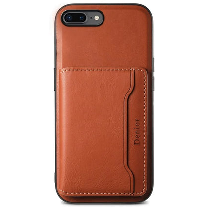 DENIOR For iPhone 7 Plus 5.5 inch / 8 Plus 5.5 inch Magnetic Case Detachable Card Slots Back Shell