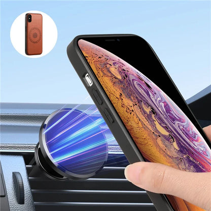 DENIOR For iPhone X / XS 5.8 inch Magnetic Phone Case Anti-fall Cover with Detachable Card Slots