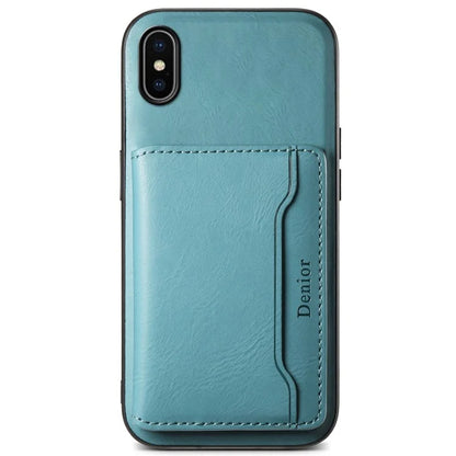 DENIOR For iPhone X / XS 5.8 inch Magnetic Phone Case Anti-fall Cover with Detachable Card Slots