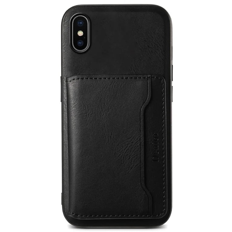 DENIOR For iPhone X / XS 5.8 inch Magnetic Phone Case Anti-fall Cover with Detachable Card Slots