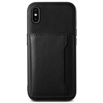DENIOR For iPhone X / XS 5.8 inch Magnetic Phone Case Anti-fall Cover with Detachable Card Slots