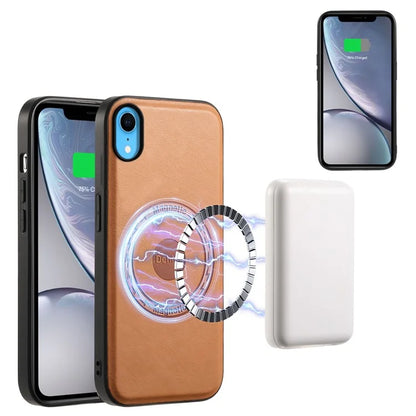 DENIOR For iPhone XR 6.1 inch Case Magnetic PU Leather+PC+TPU Detachable Card Holder Phone Cover