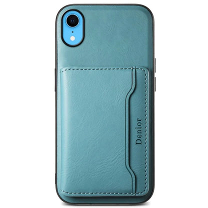 DENIOR For iPhone XR 6.1 inch Case Magnetic PU Leather+PC+TPU Detachable Card Holder Phone Cover