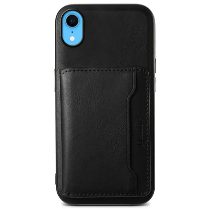 DENIOR For iPhone XR 6.1 inch Case Magnetic PU Leather+PC+TPU Detachable Card Holder Phone Cover