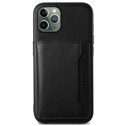 DENIOR For iPhone 11 Pro Magnetic Phone Case PU Leather+PC+TPU Card Holder Back Cover