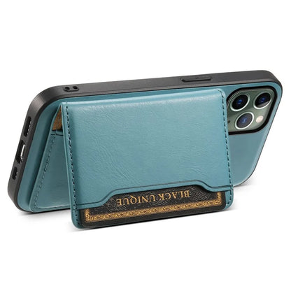 DENIOR For iPhone 11 Pro Magnetic Phone Case PU Leather+PC+TPU Card Holder Back Cover