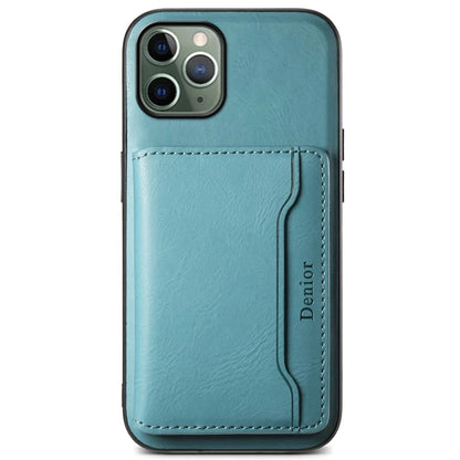 DENIOR For iPhone 11 Pro Magnetic Phone Case PU Leather+PC+TPU Card Holder Back Cover