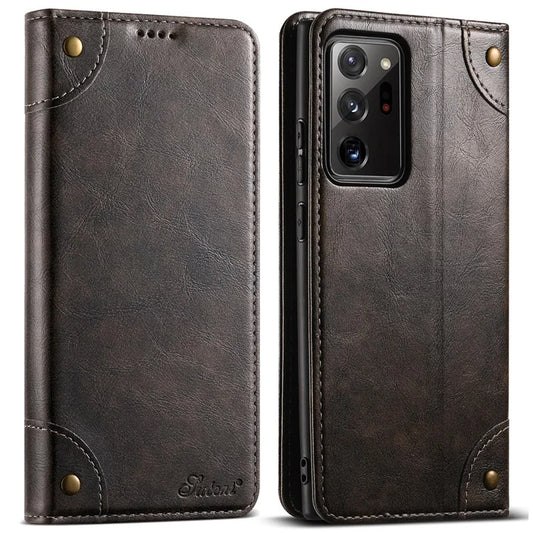 SUTENI For Samsung Galaxy Note20 Ultra / Note20 Ultra 5G Case Leather+TPU Card Holder Phone Cover