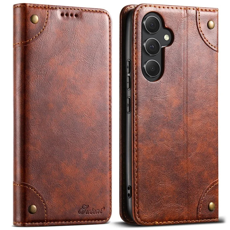 SUTENI Phone Case for Samsung Galaxy A34 5G Cover PU Leather+TPU Drop-proof Shell