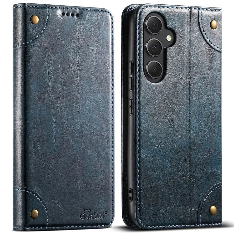 SUTENI Phone Case for Samsung Galaxy A34 5G Cover PU Leather+TPU Drop-proof Shell