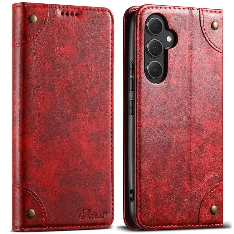 SUTENI Phone Case for Samsung Galaxy A34 5G Cover PU Leather+TPU Drop-proof Shell