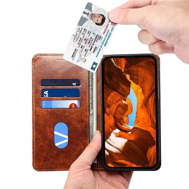SUTENI Anti-scratch Case for Samsung Galaxy S22 5G Cover PU Leather+TPU Wallet Phone Shell