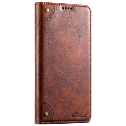 SUTENI Anti-scratch Case for Samsung Galaxy S22 5G Cover PU Leather+TPU Wallet Phone Shell